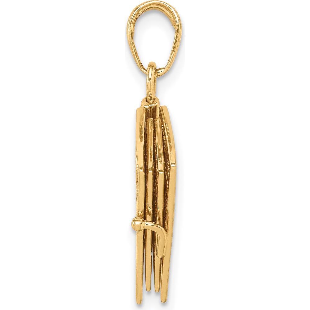 14K Yellow Gold 3D Holy Bible Pendant with Lord's Prayer and Movable Pages by Oro Pregiato