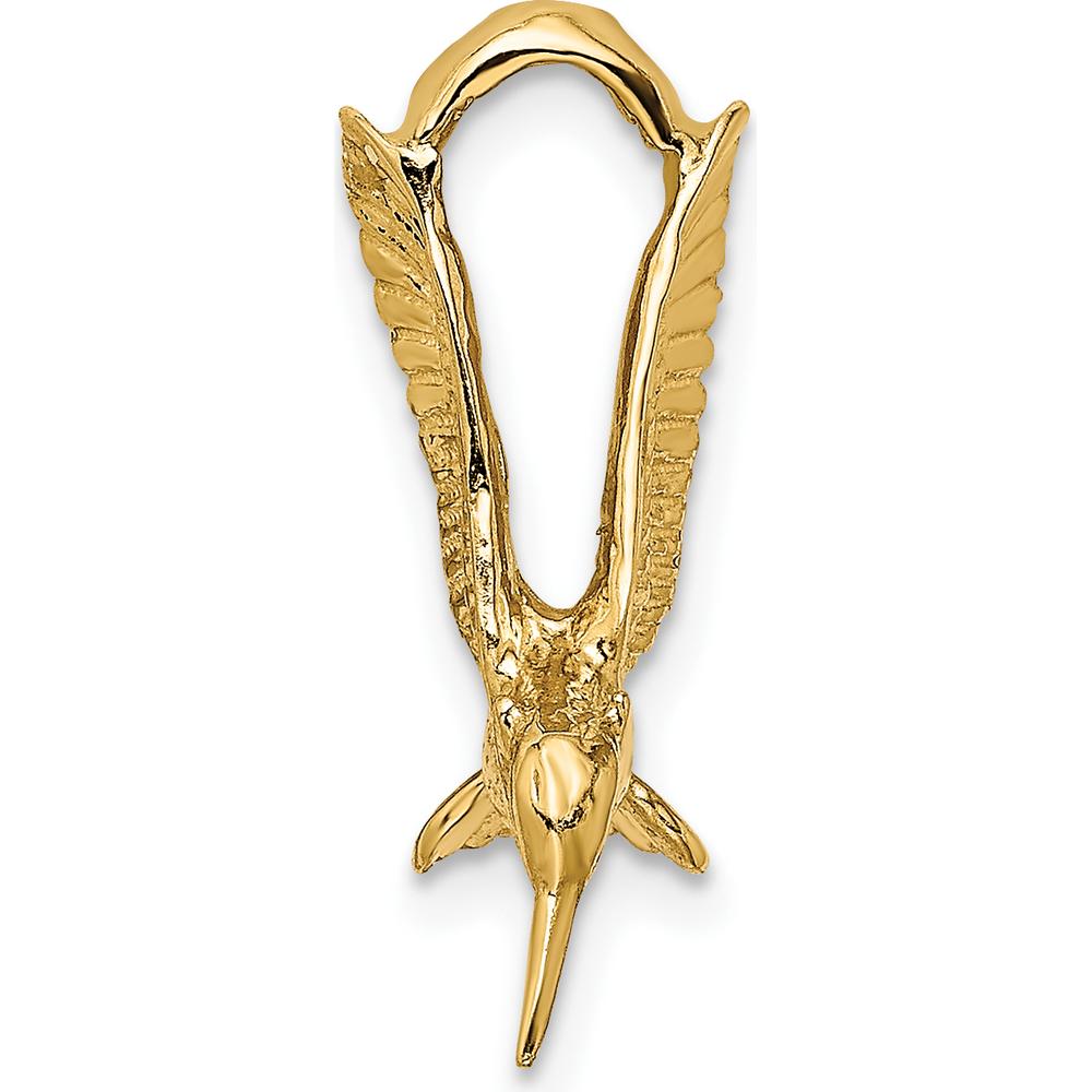 14K Yellow Gold 3D Hummingbird Pendant - Nature-Inspired Design by Oro Pregiato
