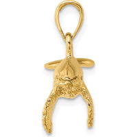 14K Yellow Gold 3D Humpback Whale Pendant with Textured Finish - 14mm Length by Oro Pregiato