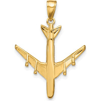 14K Yellow Gold 3D Jet Pendant - Polished Finish - 32mm Length by Oro Pregiato