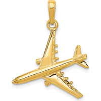 14K Yellow Gold 3D Jet Pendant - Polished Finish by Oro Pregiato