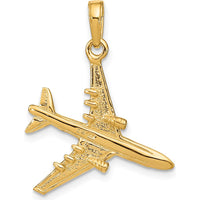 14K Yellow Gold 3D Jet Pendant - Polished Finish by Oro Pregiato