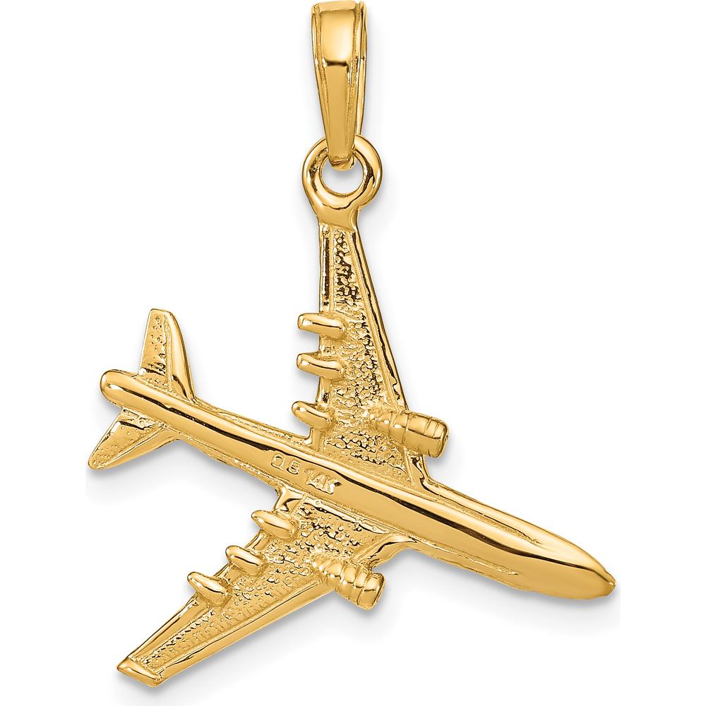 14K Yellow Gold 3D Jet Pendant - Polished Finish by Oro Pregiato