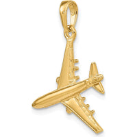 14K Yellow Gold 3D Jet Pendant - Polished Finish by Oro Pregiato
