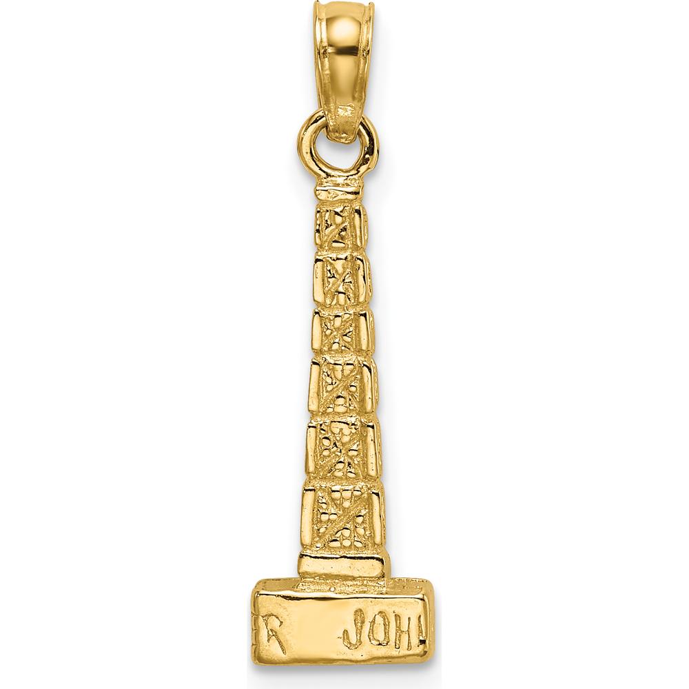 14K Yellow Gold 3D John Hancock Building Chicago Charm - Architectural Pendant by Oro Pregiato