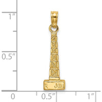 14K Yellow Gold 3D John Hancock Building Chicago Charm - Architectural Pendant by Oro Pregiato