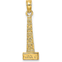 14K Yellow Gold 3D John Hancock Building Chicago Charm - Architectural Pendant by Oro Pregiato