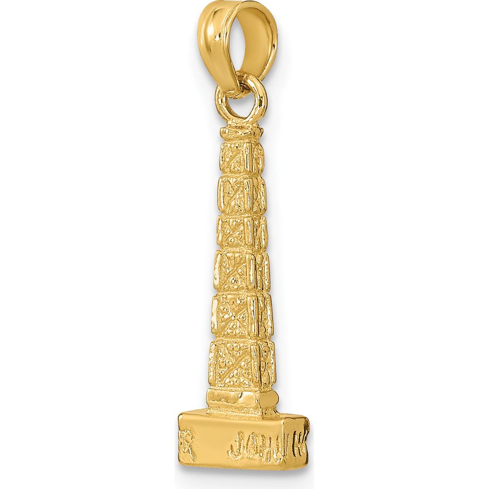 14K Yellow Gold 3D John Hancock Building Chicago Charm - Architectural Pendant by Oro Pregiato