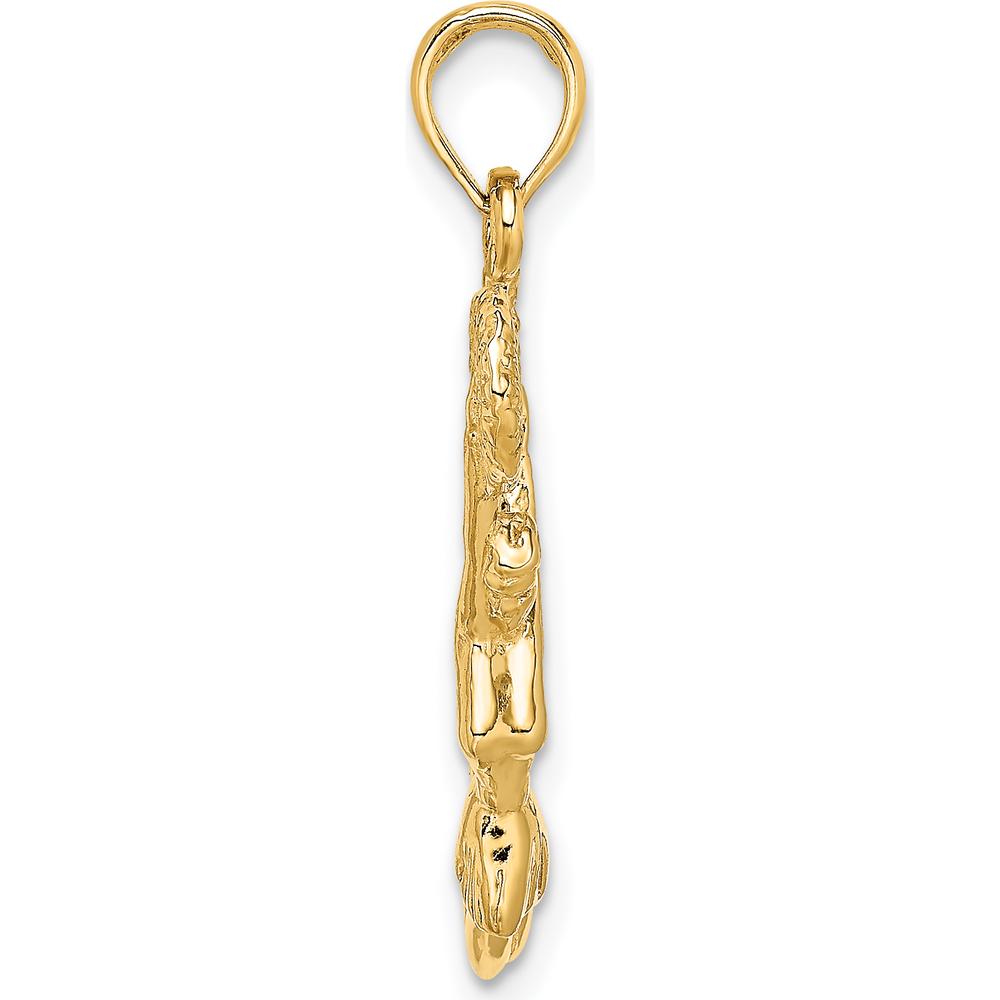 14K Yellow Gold 3D Jumping Cheerleader Charm Pendant - 23mm by Oro Pregiato