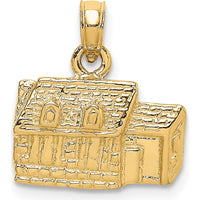 14K Yellow Gold 3D Kings Arms Tavern Williamsburg VA Charm by Oro Pregiato