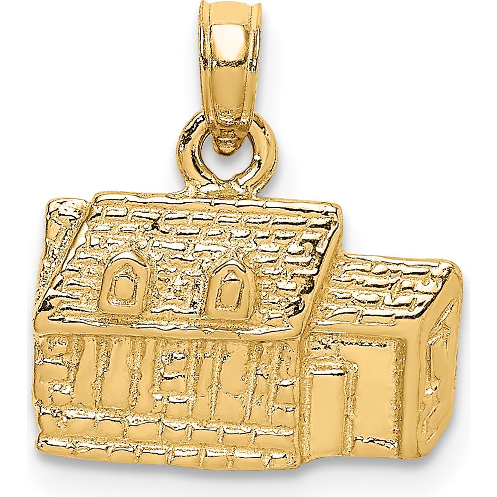 14K Yellow Gold 3D Kings Arms Tavern Williamsburg VA Charm by Oro Pregiato