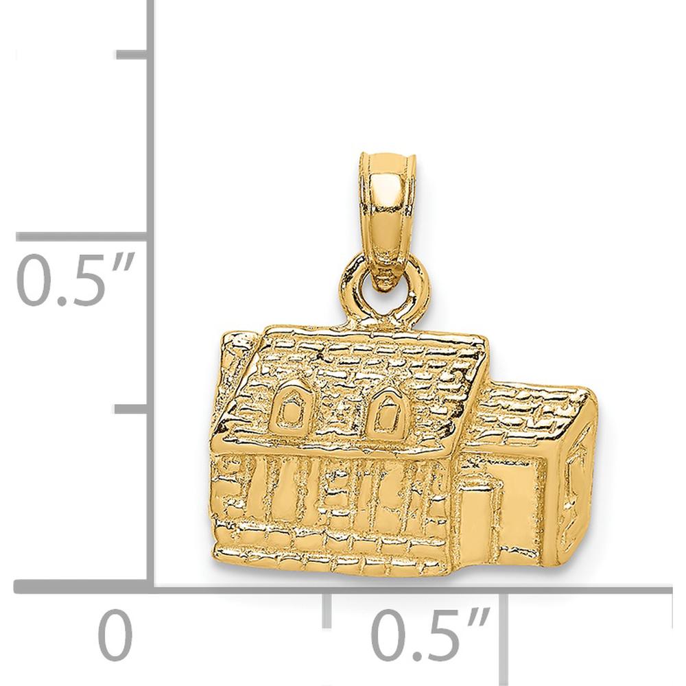 14K Yellow Gold 3D Kings Arms Tavern Williamsburg VA Charm by Oro Pregiato