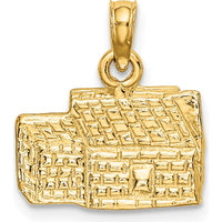 14K Yellow Gold 3D Kings Arms Tavern Williamsburg VA Charm by Oro Pregiato
