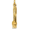 14K Yellow Gold 3D Knife, Fork, and Spoon Charm - Polished