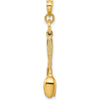 14K Yellow Gold 3D Knife, Fork, Spoon Moveable Charm - Black Enamel Accents by Oro Pregiato