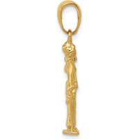 14K Yellow Gold 3D Lady of Justice Pendant with Moveable Scales - 24mm Length by Oro Pregiato