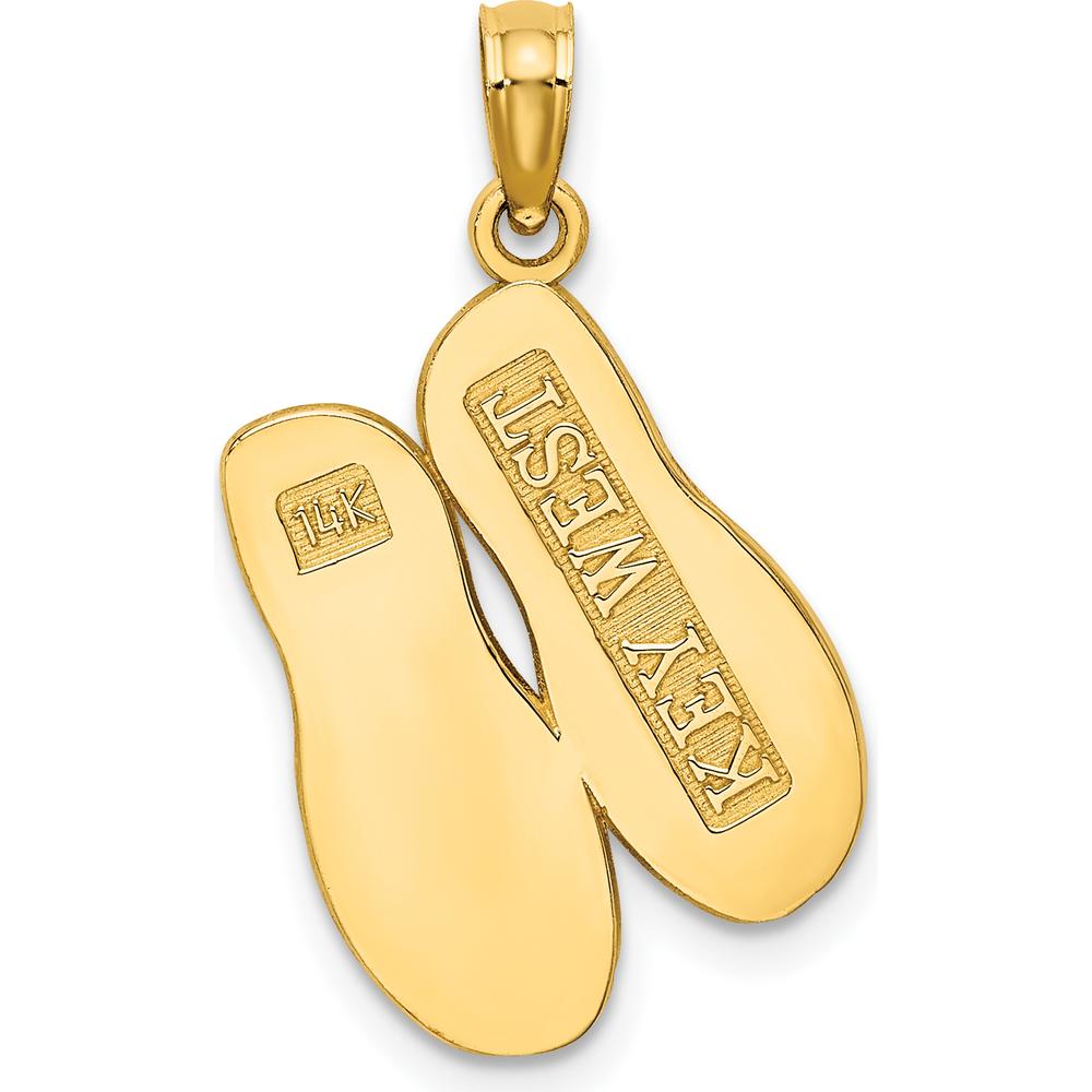 14K Yellow Gold 3D Large Key West Double Flip Flop Charm by Oro Pregiato