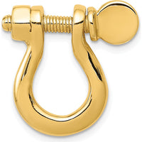 14K Yellow Gold 3D Large Shackle Link Pendant with Moveable Screw - 21mm Length by Oro Pregiato