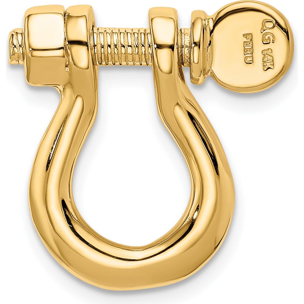 14K Yellow Gold 3D Large Shackle Link Pendant with Moveable Screw - 21mm Length by Oro Pregiato