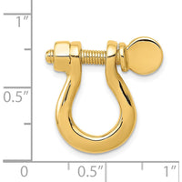 14K Yellow Gold 3D Large Shackle Link Pendant with Moveable Screw - 21mm Length by Oro Pregiato