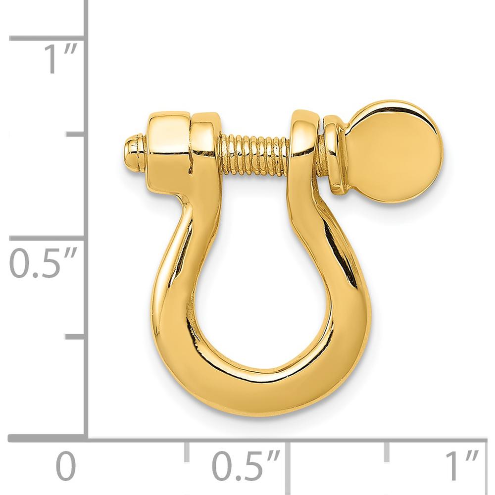 14K Yellow Gold 3D Large Shackle Link Pendant with Moveable Screw - 21mm Length by Oro Pregiato