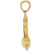 14K Yellow Gold 3D Large Shackle Link Pendant with Moveable Screw by Oro Pregiato