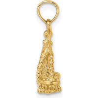 14K Yellow Gold 3D Libra Zodiac Charm with Textured Scales - 18.35mm Length by Oro Pregiato