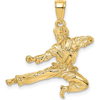 14K Yellow Gold 3D Male Karate Pendant with Textured Finish by Oro Pregiato