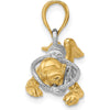 14K Yellow Gold 3D Male Scuba Diver Charm with Rhodium Accents - 47.35mm Length by Oro Pregiato