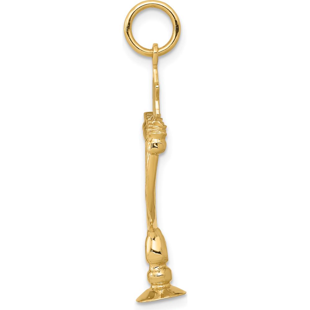 14K Yellow Gold 3D Menorah and Star of David Charm - 32mm