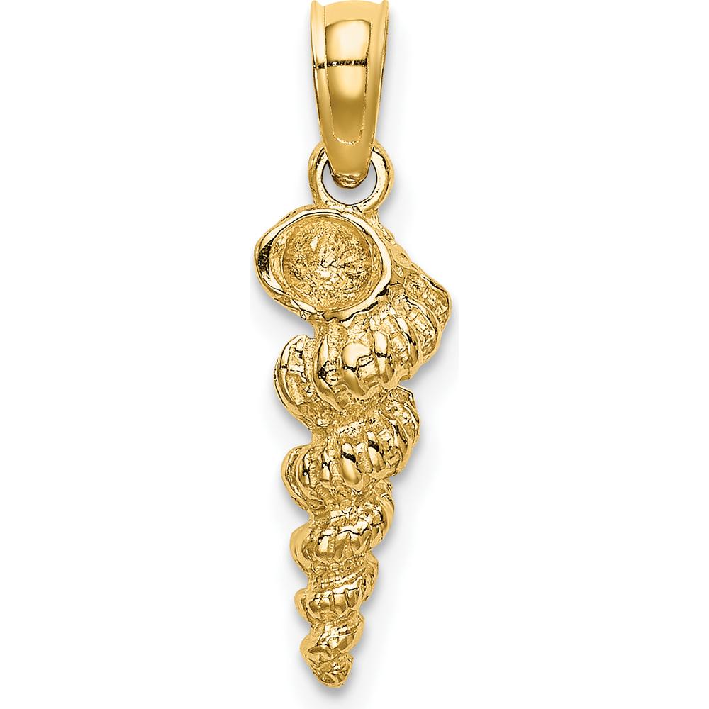 14K Yellow Gold 3D Mini Common Wentletrap Shell Charm by Oro Pregiato