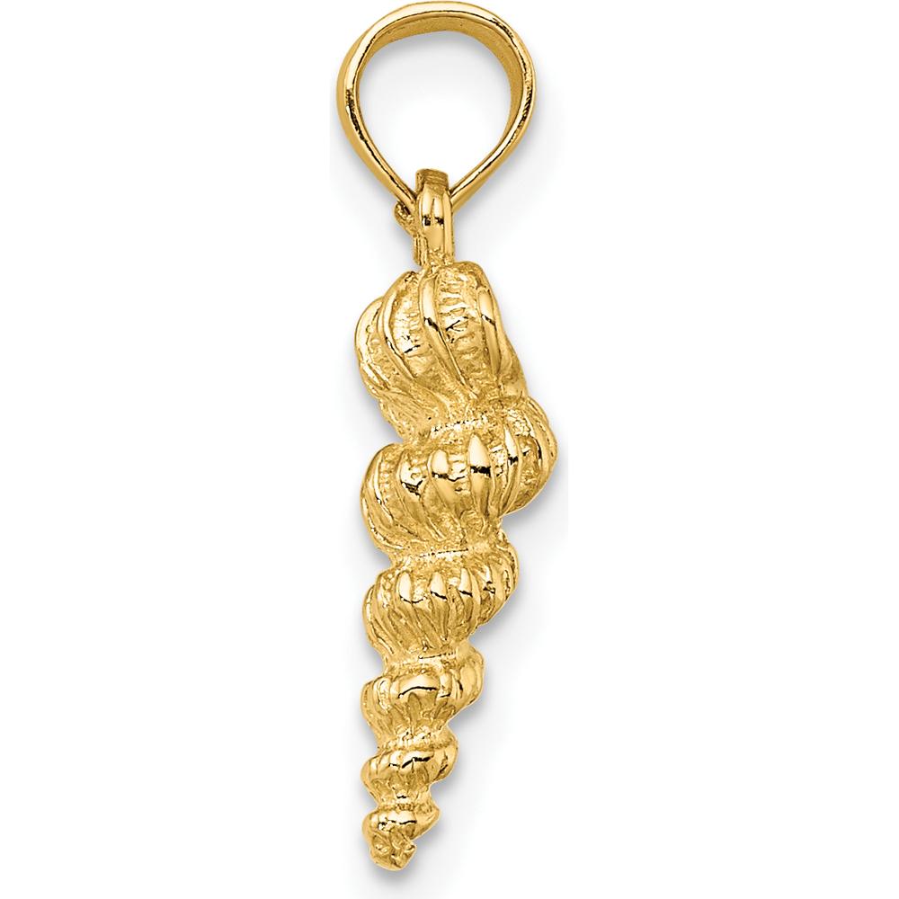 14K Yellow Gold 3D Mini Common Wentletrap Shell Charm by Oro Pregiato