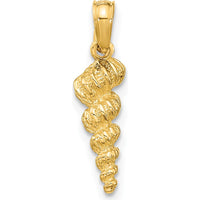 14K Yellow Gold 3D Mini Common Wentletrap Shell Charm by Oro Pregiato