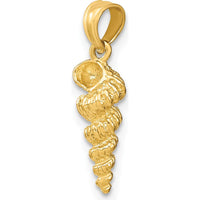 14K Yellow Gold 3D Mini Common Wentletrap Shell Charm by Oro Pregiato