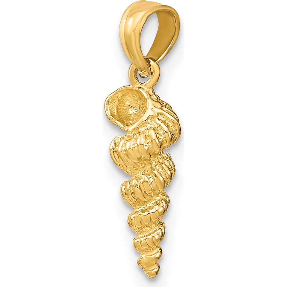 14K Yellow Gold 3D Mini Common Wentletrap Shell Charm by Oro Pregiato