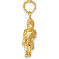 14K Yellow Gold 3D Mother Holding Child Pendant - 18mm Length by Oro Pregiato