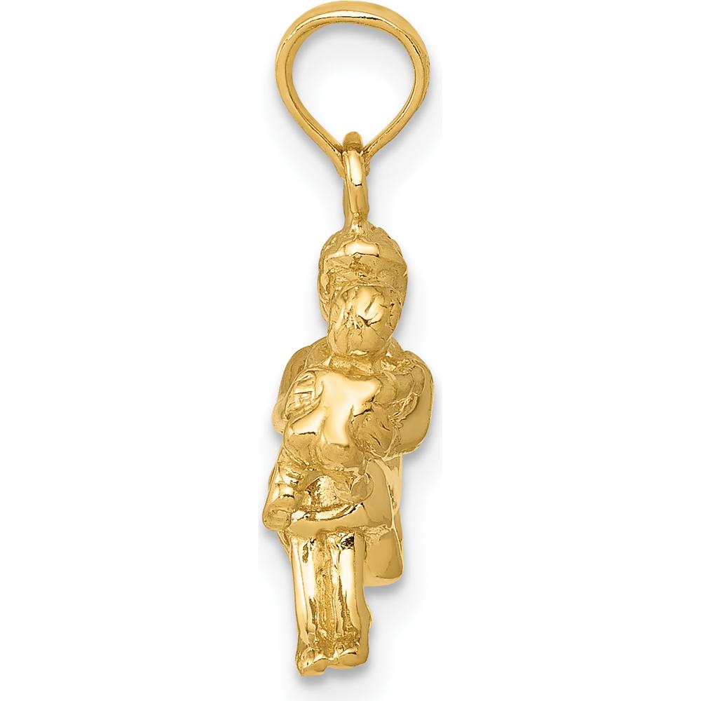 14K Yellow Gold 3D Mother Holding Child Pendant - 18mm Length by Oro Pregiato