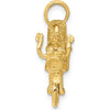 14K Yellow Gold 3D Motorcycle Pendant with Moveable Wheels by Oro Pregiato