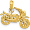 14K Yellow Gold 3D Motorcycle Pendant with Moveable Wheels by Oro Pregiato