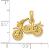 14K Yellow Gold 3D Motorcycle Pendant with Moveable Wheels by Oro Pregiato