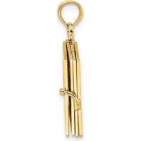 14K Yellow Gold 3D Movable Pages Hebrew The Ten Commandments Pendant by Oro Pregiato
