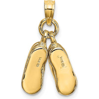 14K Yellow Gold 3D Moveable Baby Booties Charm by Oro Pregiato