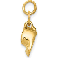 14K Yellow Gold 3D Moveable Baby Shoes Charm - 15mm Length