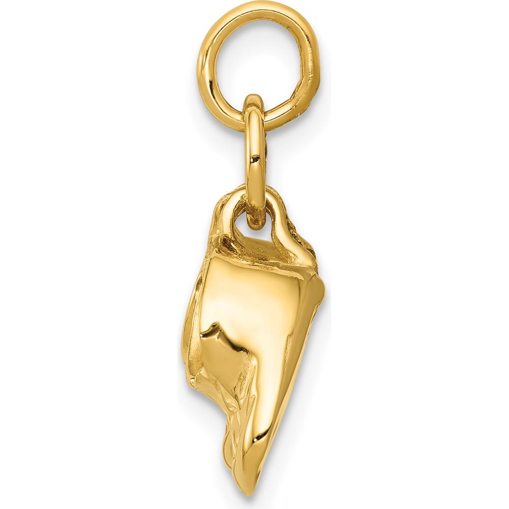 14K Yellow Gold 3D Moveable Baby Shoes Charm - 15mm Length