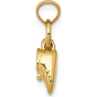 14K Yellow Gold 3D Moveable Baby Shoes Charm - A Playful Keepsake Pendant by Oro Pregiato