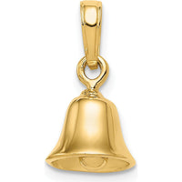 14K Yellow Gold 3D Moveable Bell Pendant - Polished Finish, 16mm Length by Oro Pregiato
