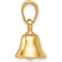 14K Yellow Gold 3D Moveable Bell Pendant - Polished Finish, 16mm Length by Oro Pregiato