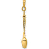 14K Yellow Gold 3D Moveable Knife, Fork, and Spoon Pendant - Polished Finish by Oro Pregiato