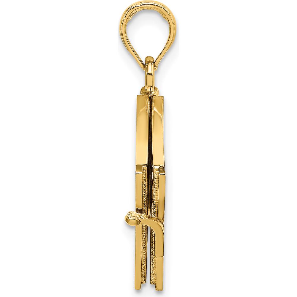 14K Yellow Gold 3D Moveable "My Love Story" Book Pendant with Enamel Accents by Oro Pregiato