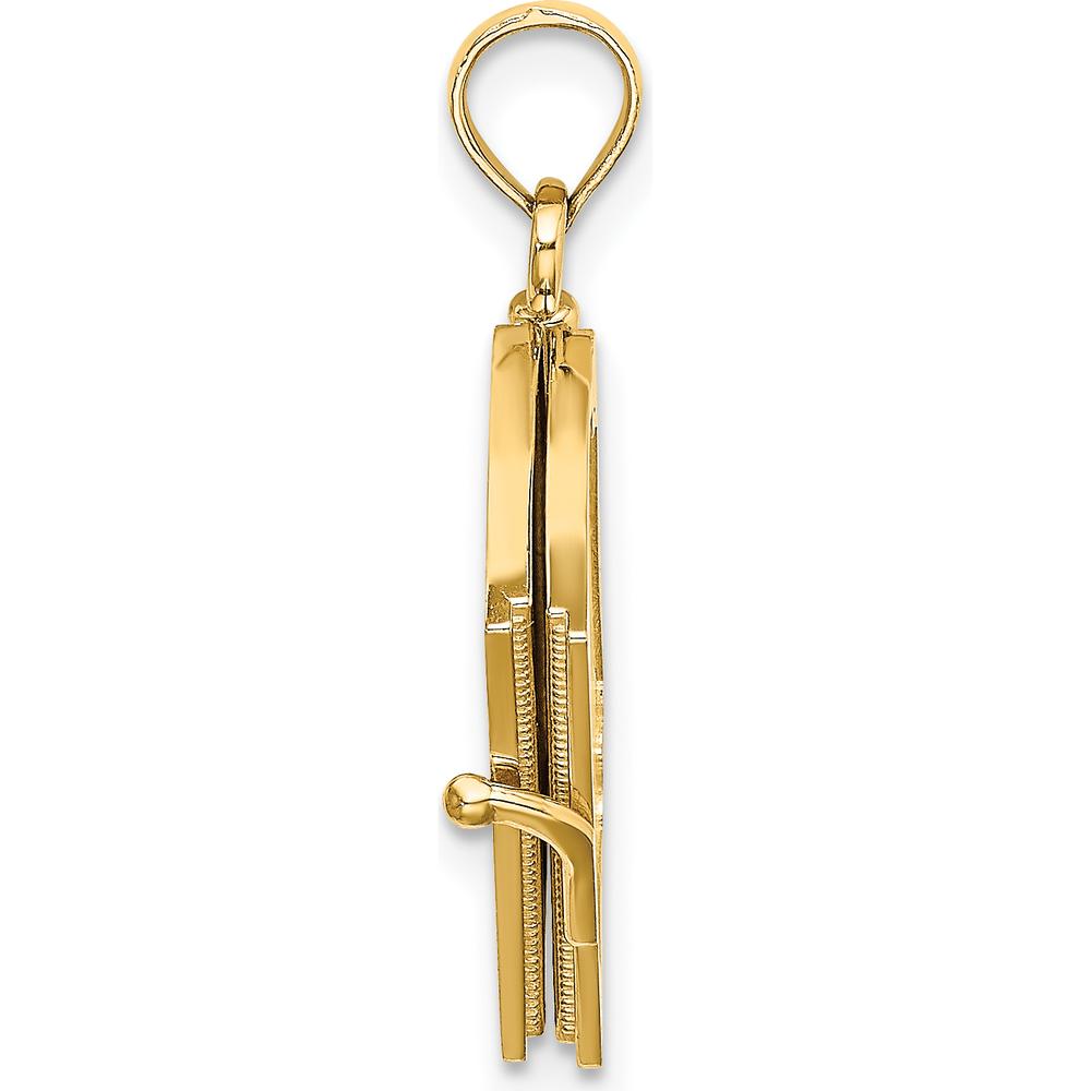 14K Yellow Gold 3D Moveable "My Love Story" Book Pendant with Pink Enamel and Gold Script by Oro Pregiato